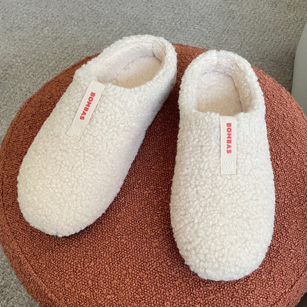 Bombas Cream Fleece Slippers